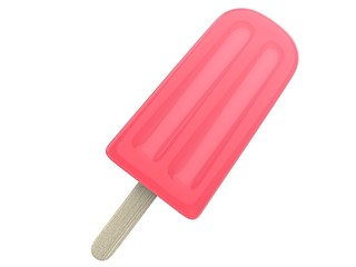Watermelon flavored ice cream on a stick