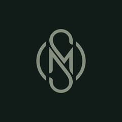 Letter M S icon logo design template.creative initial S M symbol