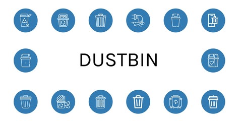 Set of dustbin icons such as Recycle bin, Trash, Waste, Bin, Trash bin, Delete, Garbage , dustbin