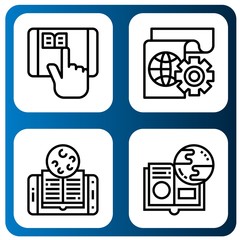 Set of e-learning icons such as Elearning, Learning, Online learning , e-learning