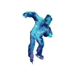 Obraz premium Watercolor skate boy silhouette 