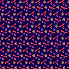 Obraz premium Christmas seamless pattern with bows