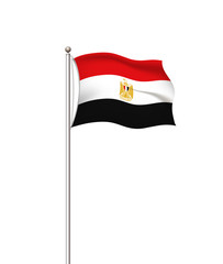 World flags. Country national flag post transparent background. Egypt. Vector illustration. - Vector