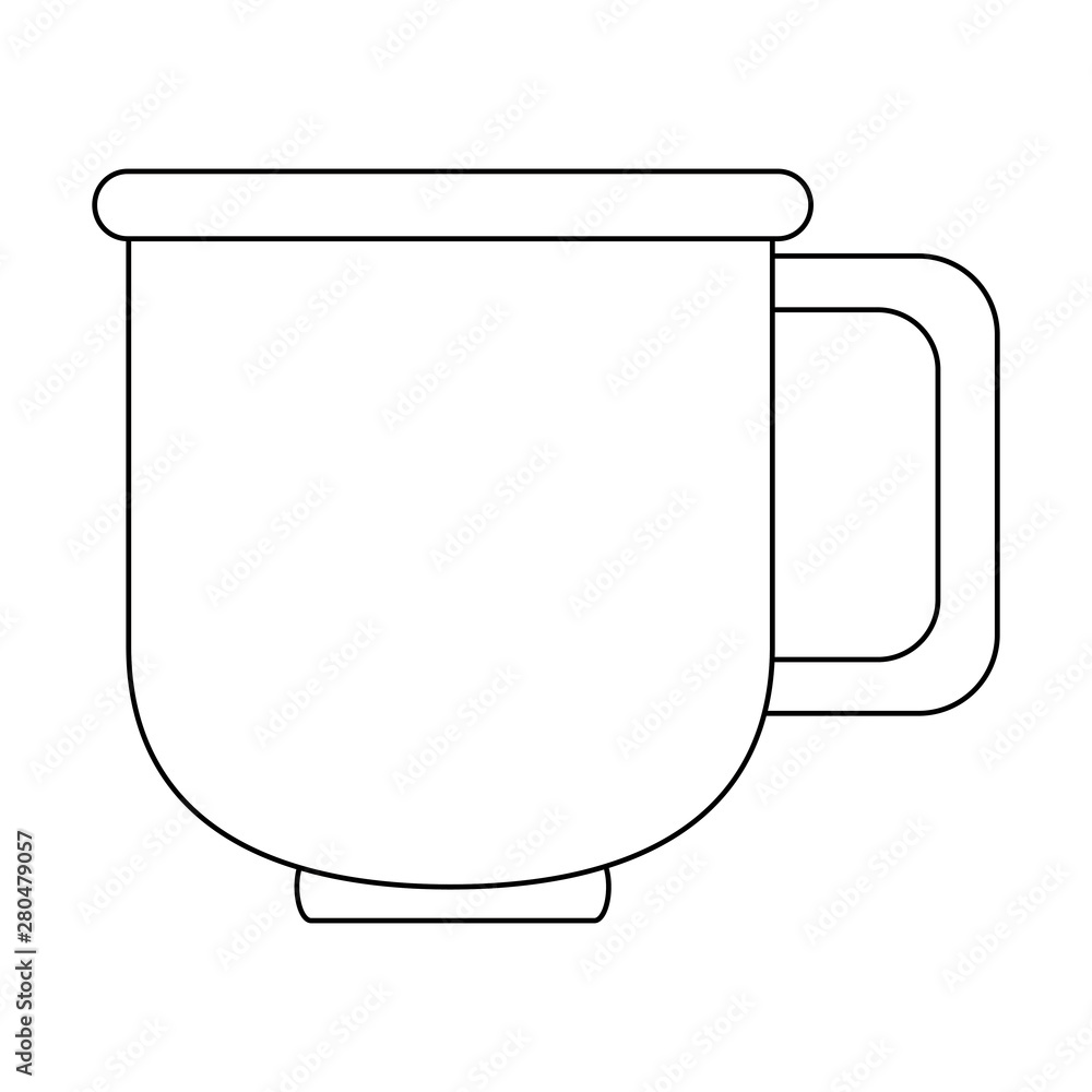 Poster porcelain coffee mug glass cartoon in black and white