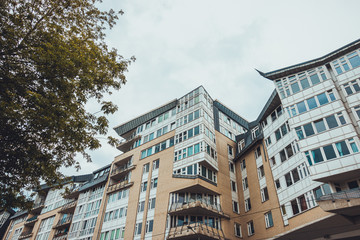 Fototapeta premium apartment building on a grey day at berlin, germany