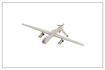 3D illustration of a military drone.