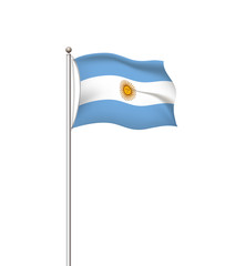 World flags. Country national flag post transparent background. Argentina. Vector illustration.