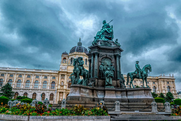 Fototapeta na wymiar Ancient statue of the imperial Maria Theresa in Vienna