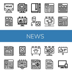 Set of news icons such as News, Newspaper, Billboard, Journal, News admin, Article, Billboards, Press, Televisions ,