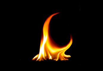 Letter C made of fire