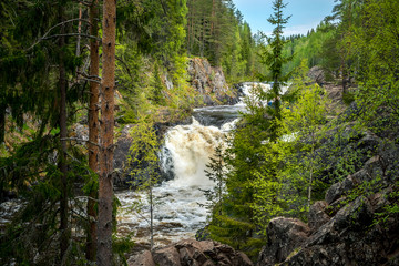 Kivach waterfall in Karelia, Russia