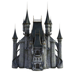 3D Rendered Fairy Tale Castle on White Background - 3D Illustration © diversepixel