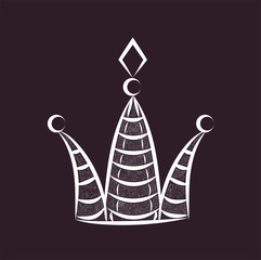 lace crown on a black background. Vector objects