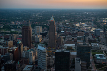 Aerial Cleveland Skyline 