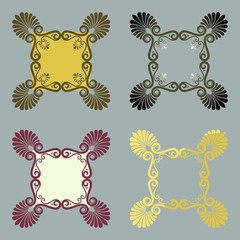 Set of frames for paintings, mirrors or photo isolated on white background