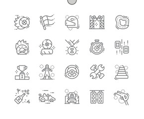 Motor races Well-crafted Pixel Perfect Vector Thin Line Icons 30 2x Grid for Web Graphics and Apps. Simple Minimal Pictogram