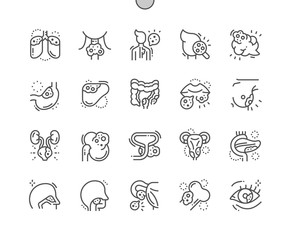 Cancer Well-crafted Pixel Perfect Vector Thin Line Icons 30 2x Grid for Web Graphics and Apps. Simple Minimal Pictogram