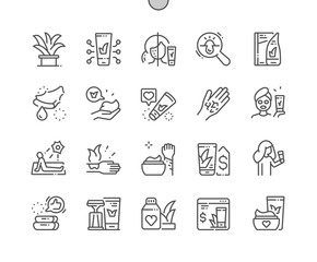 Aloe Vera cosmetics Well-crafted Pixel Perfect Vector Thin Line Icons 30 2x Grid for Web Graphics and Apps. Simple Minimal Pictogram