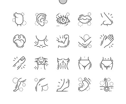 Body parts Well-crafted Pixel Perfect Vector Thin Line Icons 30 2x Grid for Web Graphics and Apps. Simple Minimal Pictogram
