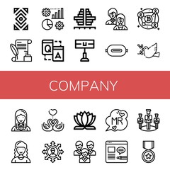 Set of company icons such as Abstract, Letter, Management, Q a, Population, Home team, Shareholder, P t, Blockchain, Dove, Manager, Marketing director, Swans, Team, Lotus flower , company