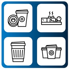 Set of coffe icons such as Paper cup, Cupping , coffe