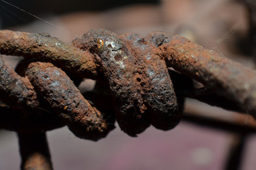 Various materials made of iron are corroded. 