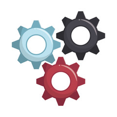 gears technology support industry cartoon