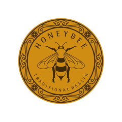 Honey label design with bee element