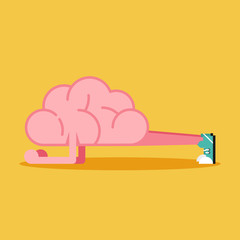 Brain training with planking flat design. Creative idea concept