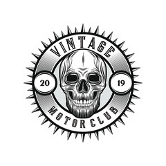 Vintage motorclub with skull element