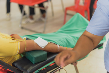 Nurses are collecting blood samples for patients.