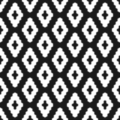 Seamless inverse black and white hexagonal outline diamond vintage textile tribal pattern vector