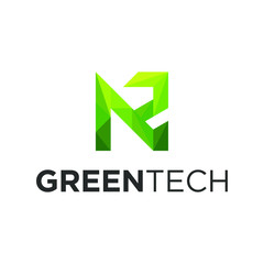 Nature logo initial abstract mosaic