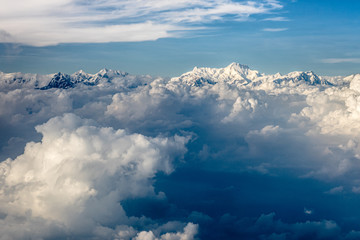 Fototapeta na wymiar Mountains above the clouds