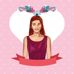 Pop art beautiful and young woman cartoon