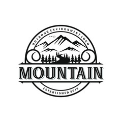 Mountain adventure logo vintage design