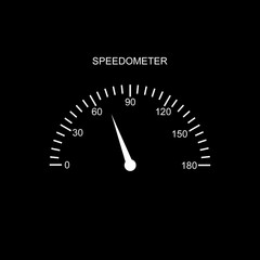  Speedometer icon vector illustration on black background