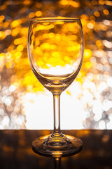 Wine glass background bokeh bright colors.