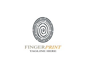 Fingerprint logo template vector icon