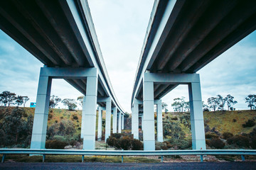 View Underneath Bridge Industrial Highway Overpass