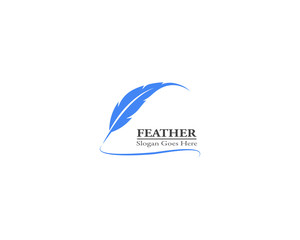 Feather pen logo template vector illustration