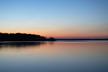 sunset over water in Oklahoma