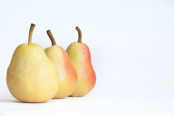 pears on white background
