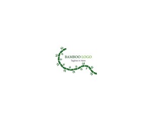 Bamboo with green leaf concept inspirated  logo template