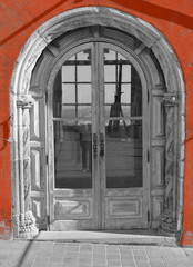 Arched Top Stone Doorway to a Balcony in an Old Stone Building