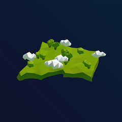 Connecticut Vector Low Poly 3D Cartoon Map