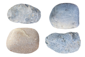 Fototapeta na wymiar Set of rock or stone isolated on white background