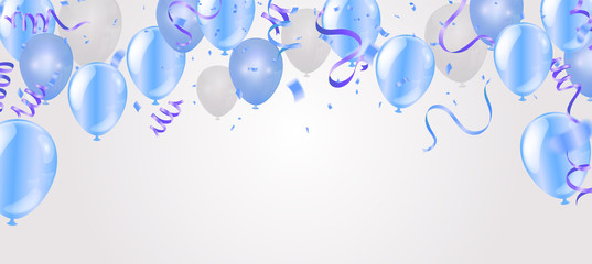 Balloons Flying on  Background, Ideal for Displaying Your Wedding, Birthday, Celebration or Holiday