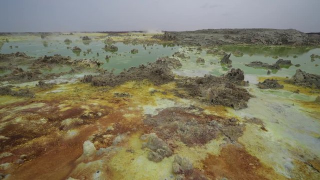 Ethiopia Danakil Depression dallol sulfur hot acidic spring