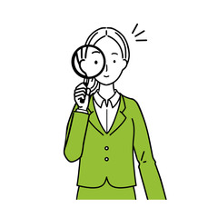 Illustration of a woman who checks.